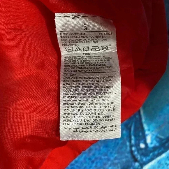 Women’s Quilted Red Red Full Zip Jacket Large - Picture 5 of 7